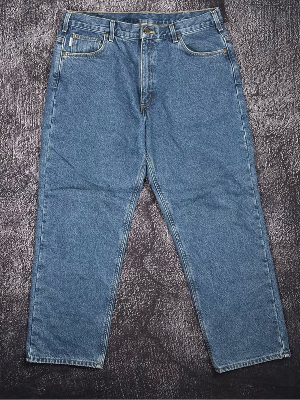 Carhartt B172 DST Flannel Lined Relaxed Fit Jeans 38x30 - Dark Stone